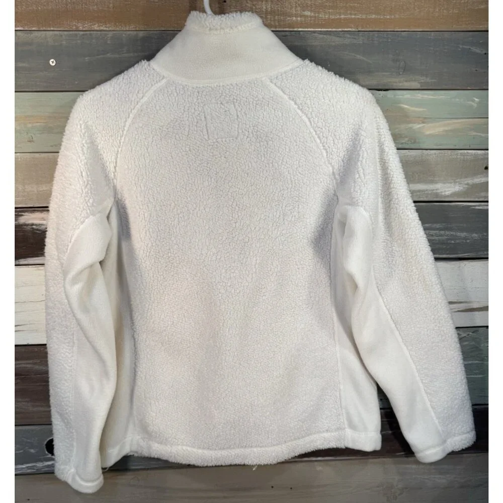 Faded-Glory Women's White Fleece Zipper Sweater Jacket Size M - Picture 13 of 14